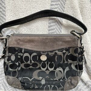 Coach Black and Gray Patterned Shoulder Bag